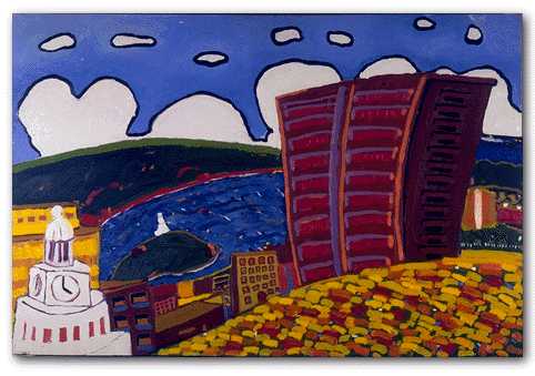 Halifax Skyline oil on wood 1995