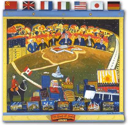 The Group of Seven oil on wood 1995