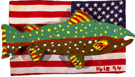 American Fish acyrlic on wood 1995